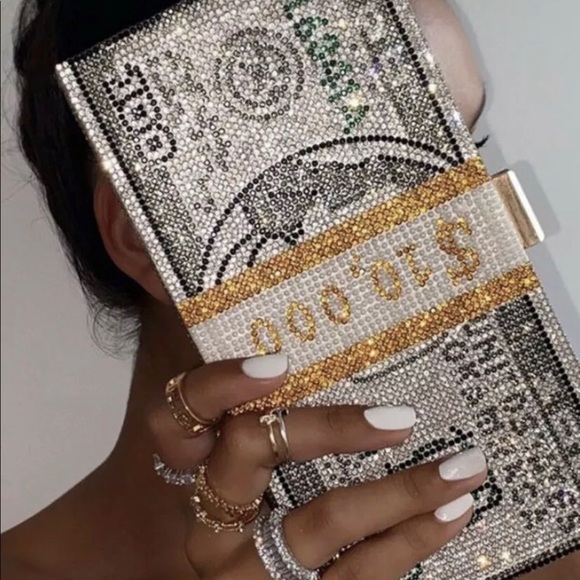 🛍 Luxury Stack Of Cash Crystal Clutch 🛍 - Picture 7 of 8